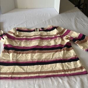 J. Crew Striped Top in Pink, Cream, and Brown
